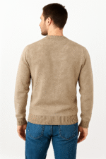 Point Zero Men’s Premium Winter Sweater – Beige | Warm Knitwear | Casual Winter Fashion - Image 3
